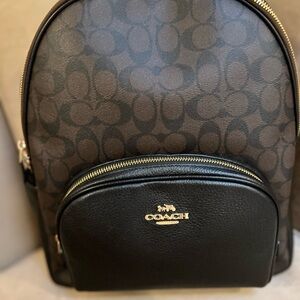 Coach Brown & Black Signature Backpack